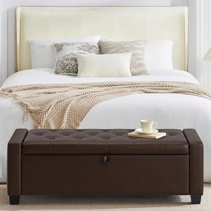 Huatean Home 48" Ottoman with Storage, Storage Ottoman Bench with Safety Hinge - Image 7