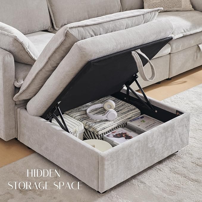 116.54" Sectional Couches for Living Room, Cloud Couch Sectional - Image 5