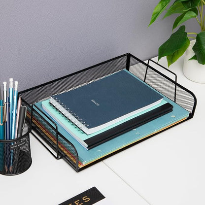 Mind Reader Stackable Paper Tray, Desktop Organizer, File Storage, Metal Mesh - Image 6