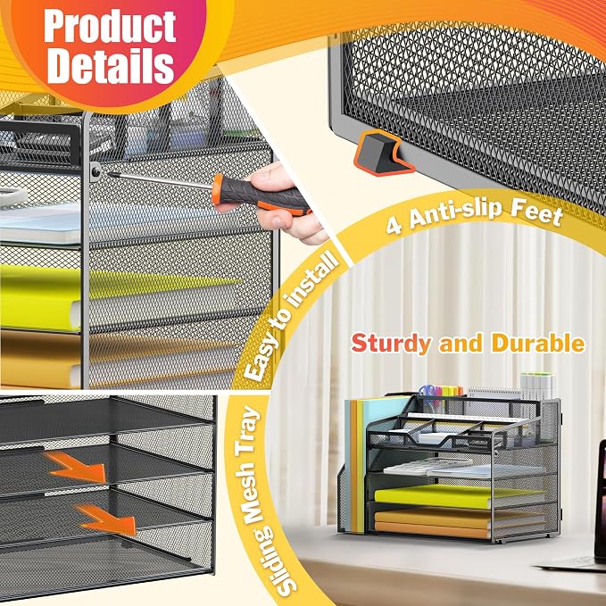 Docnest 4 Tier Mesh Desk Organizer - Image 5