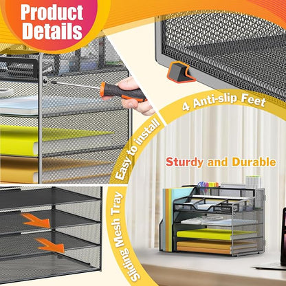 Docnest 4 Tier Mesh Desk Organizer - Image 5