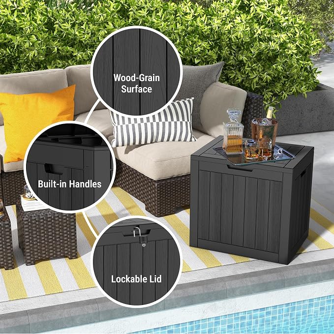 Mars Villa Deck Box, Outdoor Storage Box Waterproof, 31 Gallon, UV Resistant - Image 5