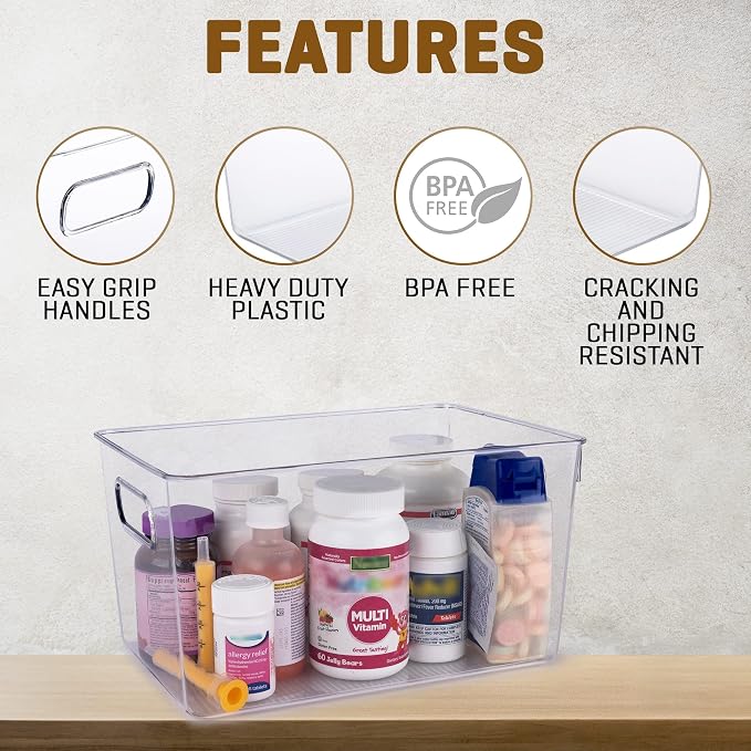 Clear Plastic Storage Bins, Pantry Organizers and Storage, Kitchen Organization - Image 2