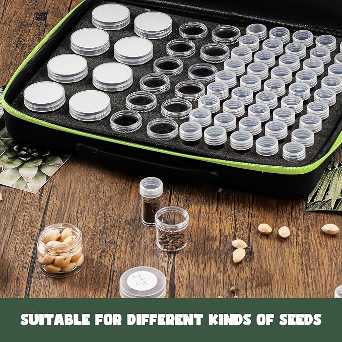 ProCase 65 Slots Seed Storage Organizer Sorter Box, Sturdy Seed Bank Saving Kit - Image 3