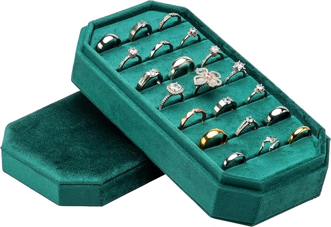 Velvet Ring Organizer Display Tray Jewelry Box Earring Holder Case - Image 4