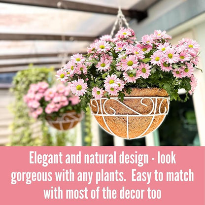 LaLaGreen Hanging Planter for Outdoor Plants Large White Hanging Planter - Image 6
