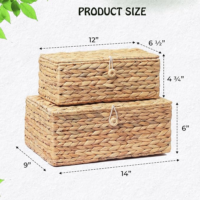 Set of 2 Rectangular Wicker Storage Bins - Image 5