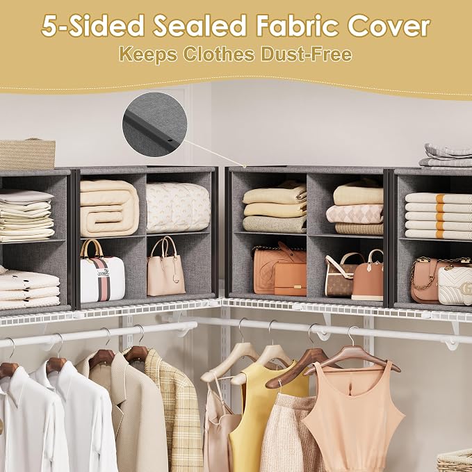 8-Cube Stackable Closet Storage & Organization Systems, Blankets and Bags in - Image 5