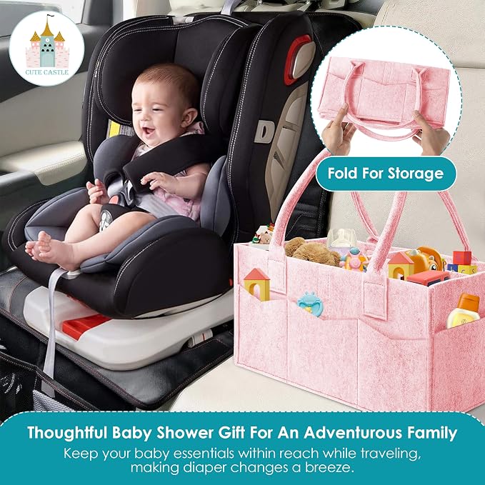 Cute Castle 2 Pack Diaper Caddy Organizer - Image 6