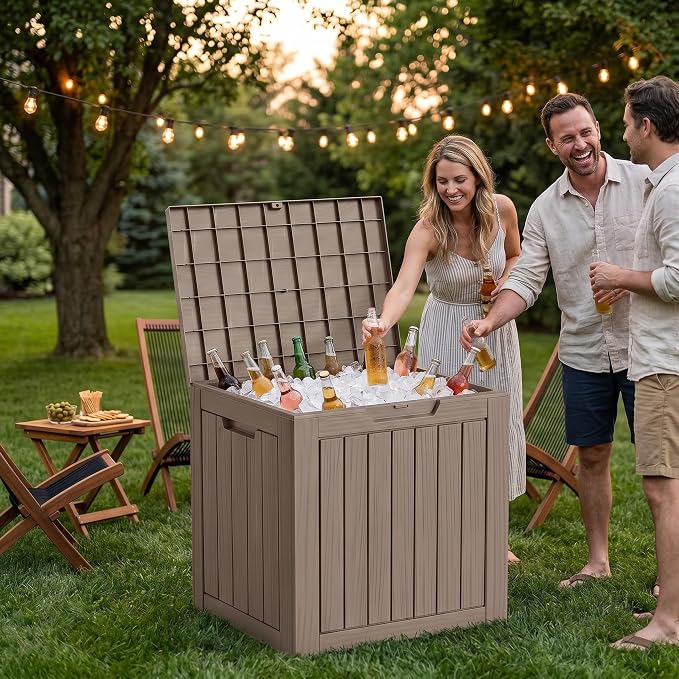 35 Gallon Deck Box Outdoor Waterproof, Resin Storage Box Outdoor Lockable - Image 8