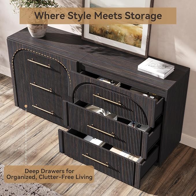 Buffet Cabinet with 3 Drawers, 31.5'' W Arched Storage Cabinet | Modular - Image 5