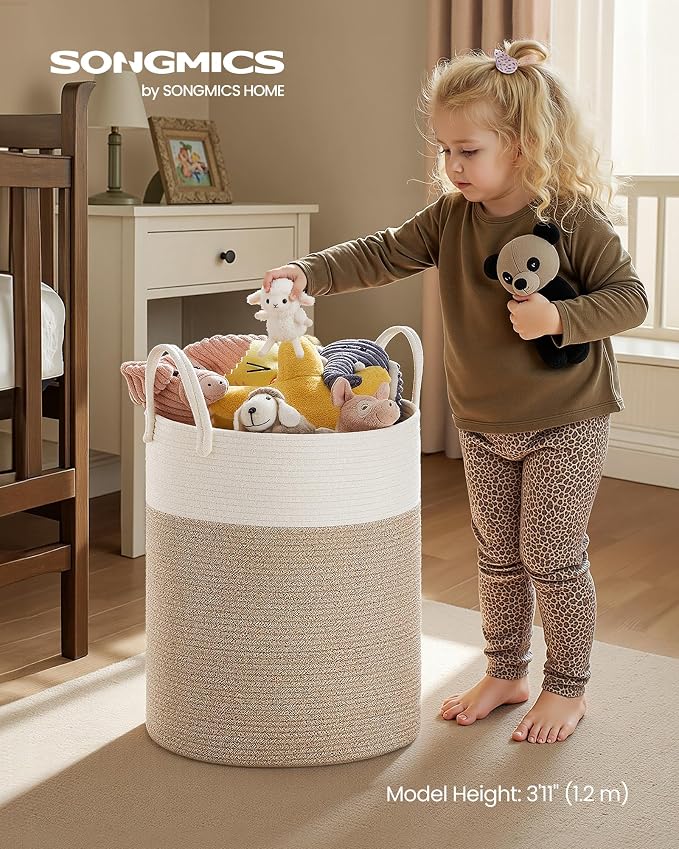 SONGMICS Laundry Hamper, Cotton Rope Laundry Basket - Image 2