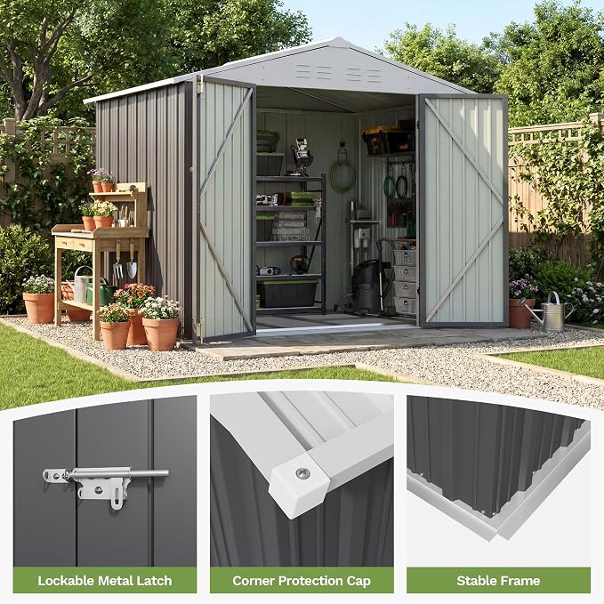 Patiowell 8x6 FT Outdoor Storage Shed - Image 4