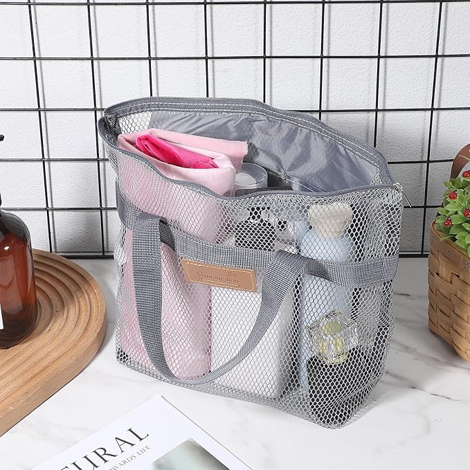 KALIONE Mesh Shower Caddy Bag, Portable Gym Shower Bag, Quick Dry Hanging - Image 7