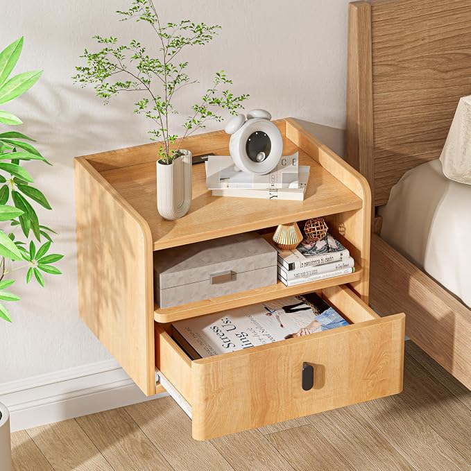 Floating Nightstand Set of 2, Modern Wall Mount Bedside Table - Image 6