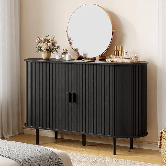 Buffet Sideboard Cabinet with Storage, Modern Accent Coffee Bar Console Table - Image 8