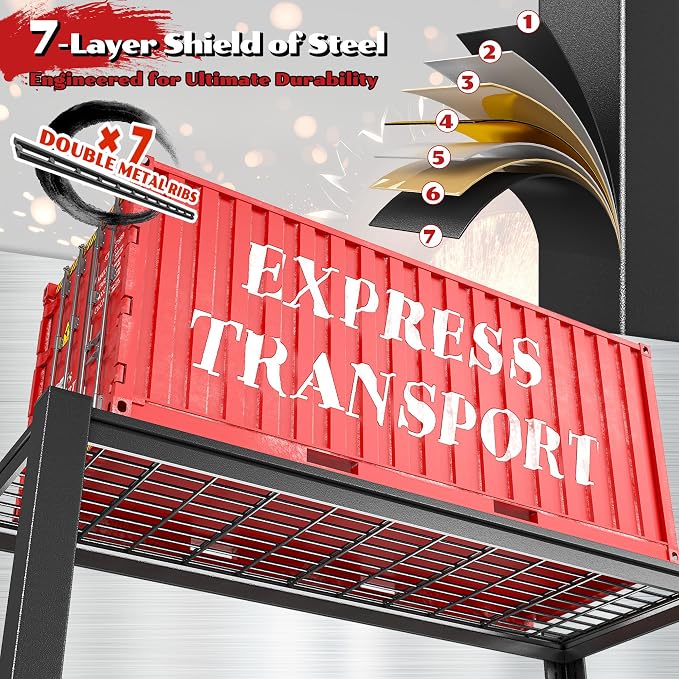48" W Metal Shelving 5 Tier Garage Shelving 3000LBS Storage Shelves Adjustable - Image 6