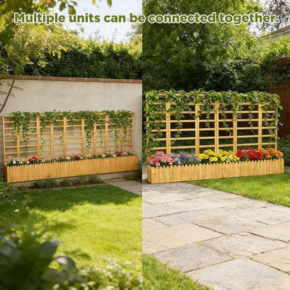 3 Panels Privacy Screen with Planter Box Outdoor, Vertical Raised Garden Bed - Image 5