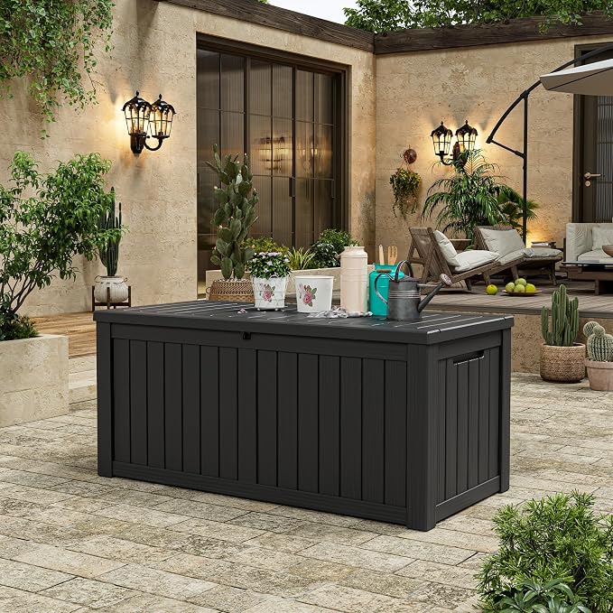 KAMABOKO Outdoor Storage Box, 150 Gallon Large Outdoor Resin Deck Box, Storage - Image 2