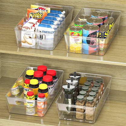 Simple Houseware 4 Pcs Kitchen Clear Bin Storage Organizer - Image 3
