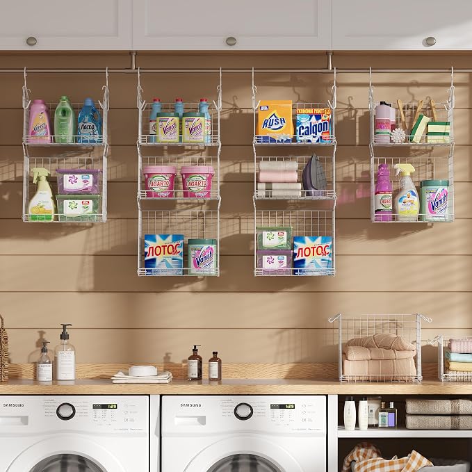 Sonyabecca 5-Tier Hanging Laundry Basket Organizer: Foldable Wire Shelf Basket - Image 5