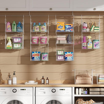 Sonyabecca 5-Tier Hanging Laundry Basket Organizer: Foldable Wire Shelf Basket - Image 5
