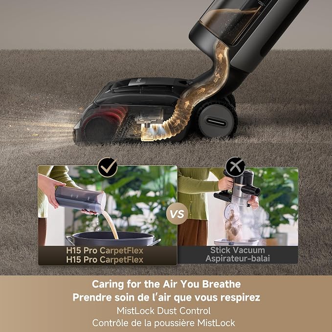 DREAME H15 Pro CarpetFlex Cordless Vacuum Mop, Wet Dry Vacuum Cleaner - Image 4