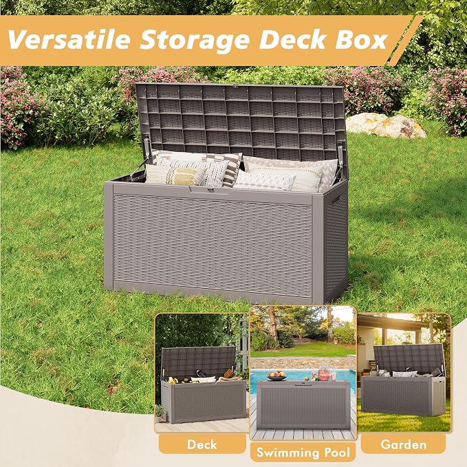 Outdoor Storage Box, Resin Deck Boxes Outdoor Waterproof - Image 6