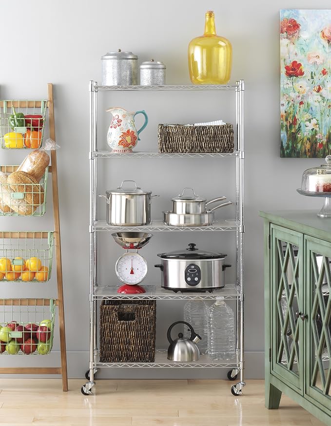 Whitmor 5 Tier Shelving Unit, Adjustable Storage Shelves - Image 4