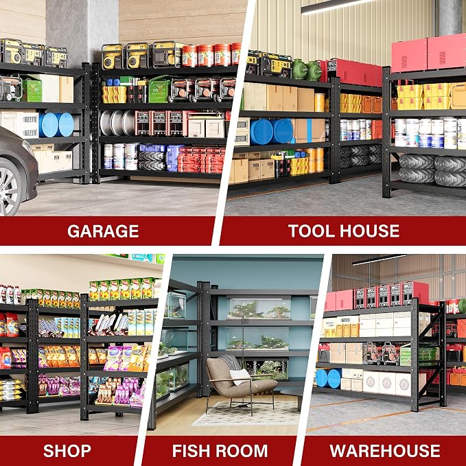 8000LBS Heavy Duty Garage Shelving Units, Metal Garage Shelves, Large Storage - Image 5