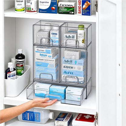 Clear Stackable Storage Drawers, Baby Bottle Organizers, Easily-Access Makeup - Image 2