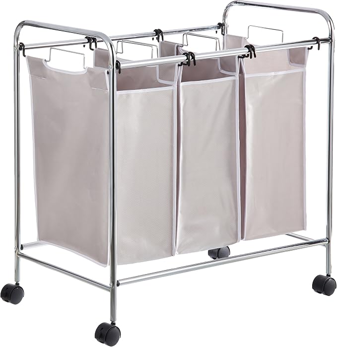 Amazon Basics 3-Bag Rectangular Laundry Bag Hamper Sorter Basket by AmazonBasics