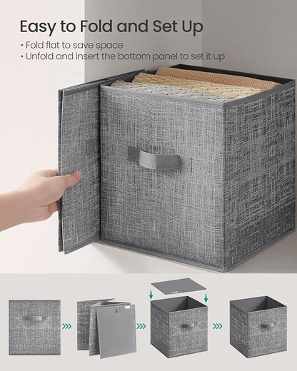 SONGMICS Storage Cubes, 10.2 x 10.2 x 11 Inches Non-Woven Fabric Bins - Image 6