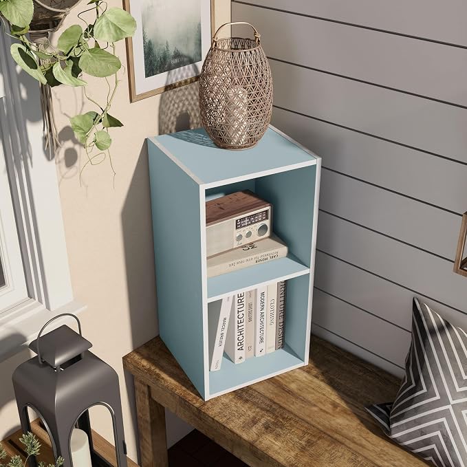 Homes: Inside + Out Apexa 2-Cube Storage Organizer Shelves, Stackable Wood - Image 13