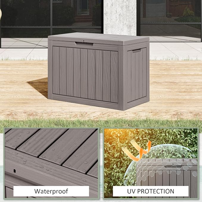 KAMABOKO 50 Gallon Outdoor Storage Box, All-Weather Resin Deck Box Outdoor - Image 3