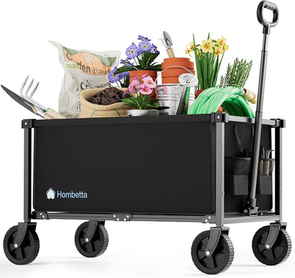 29.3" Collapsible Wagon Cart, 150L Heavy Duty Folding Utility Wagon by Hombetta