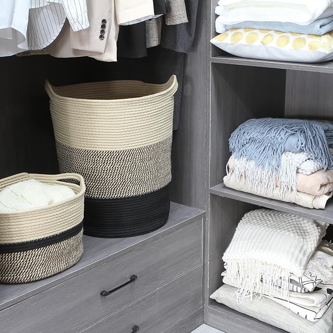 Sea Team Large Size Cotton Rope Woven Storage Basket - Image 3