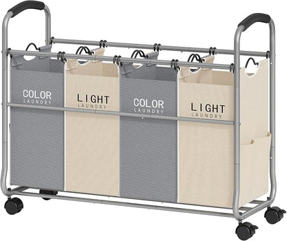 Tajsoon Laundry Sorter 4 Sections, Laundry Separator Hamper by Tajsoon