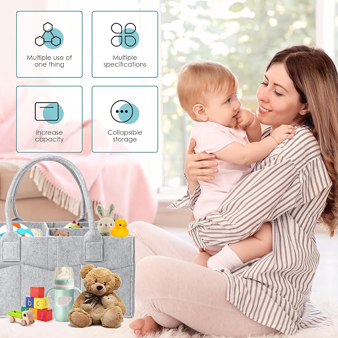 Cute Castle 2 Pack Diaper Caddy Organizer - Image 3