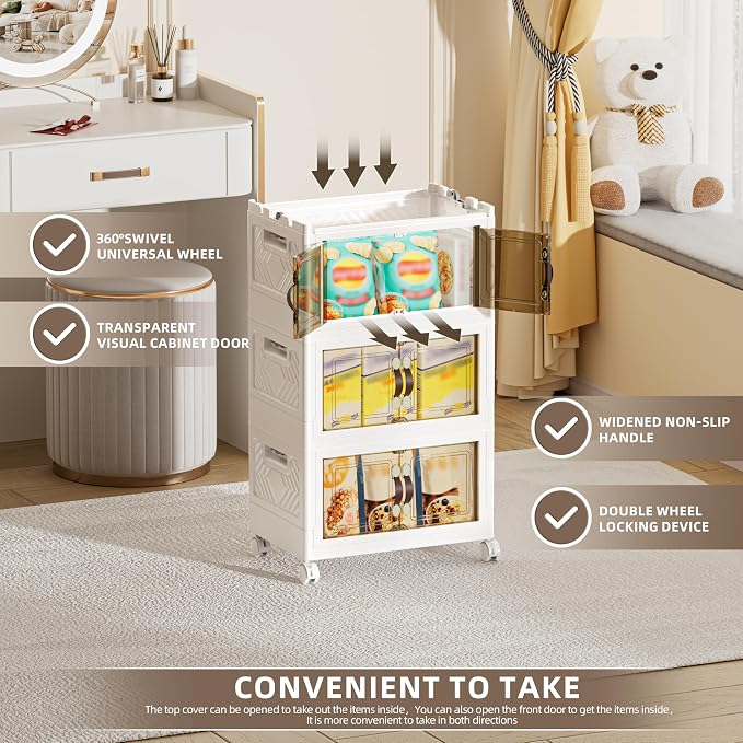 80 QT / 20 Gal Multi-Purpose Stackable Storage Cabinet: Double Magnetic Doors - Image 6