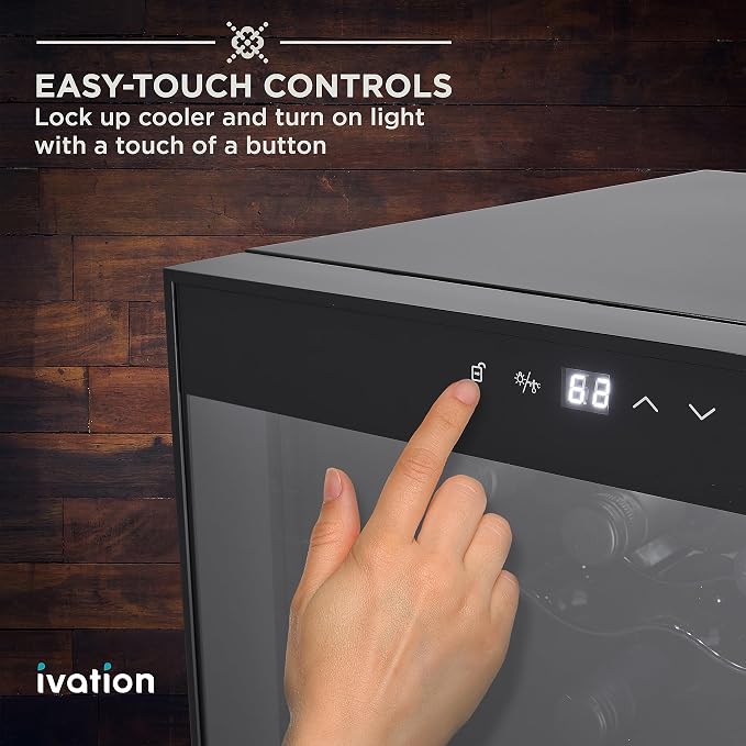 Ivation Premium 8 Bottle Horizontal Thermoelectric Wine Cooler/Chiller Counter - Image 4