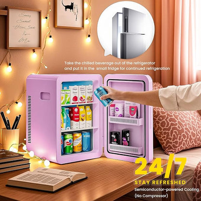 22L/30Cans Mini Fridge for Bedroom, 12v DC Portable Cooler & Warmer, Mini - Image 3