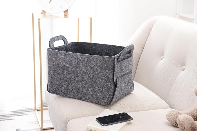 Minoisome Storage Basket Felt Storage Bin Collapsible& Convenient Box Organizer - Image 2