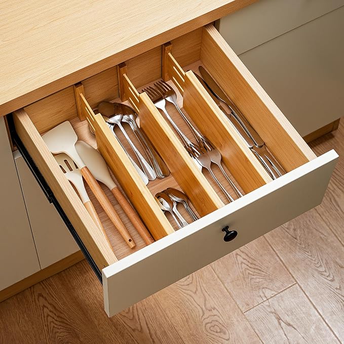Fabsome Dresser Drawer Organizers 6 Pack, 4.65'' High Adjustable from 12.5-17‘’ - Image 8