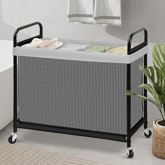 STO STO Laundry Hamper 4 Section, 140L Rolling Laundry Sorter Cart - Image 3