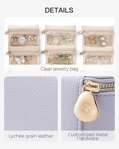 Vlando Travel Jewelry Case Organizer, Small Jewelry Box - Image 3