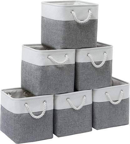 MidmmVick 11 x 11 Inch Cube Storage Bins, 6 Pack Large Collapsible Fabric by Midmmvick