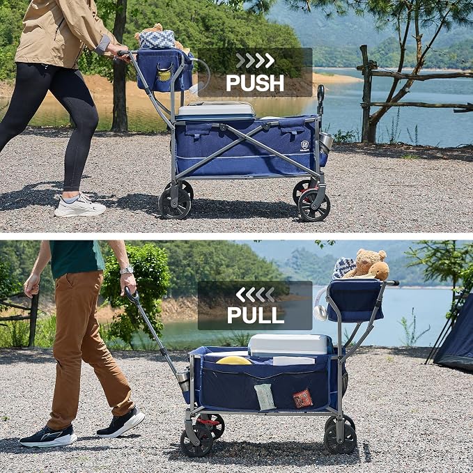 EVER ADVANCED Collapsible Push & Pull Shopping Cart - Image 2