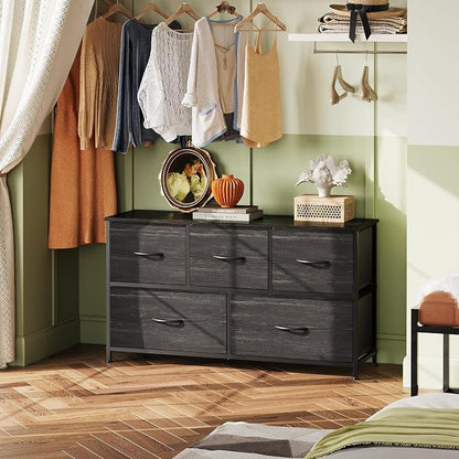 WLIVE Wide Dresser for Bedroom, 5 Drawer Chest of Drawers, Wide storage design - Image 2