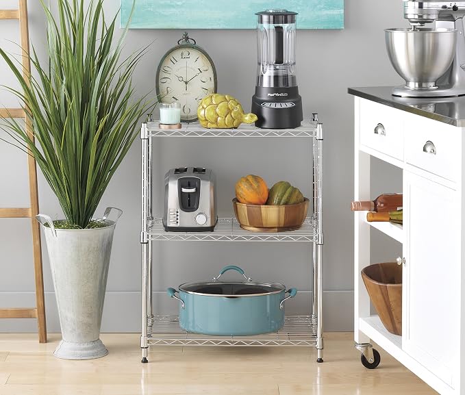 Whitmor 3-Tier Shelving Unit, Metal Storage Shelves, Easy Assembly Home - Image 4